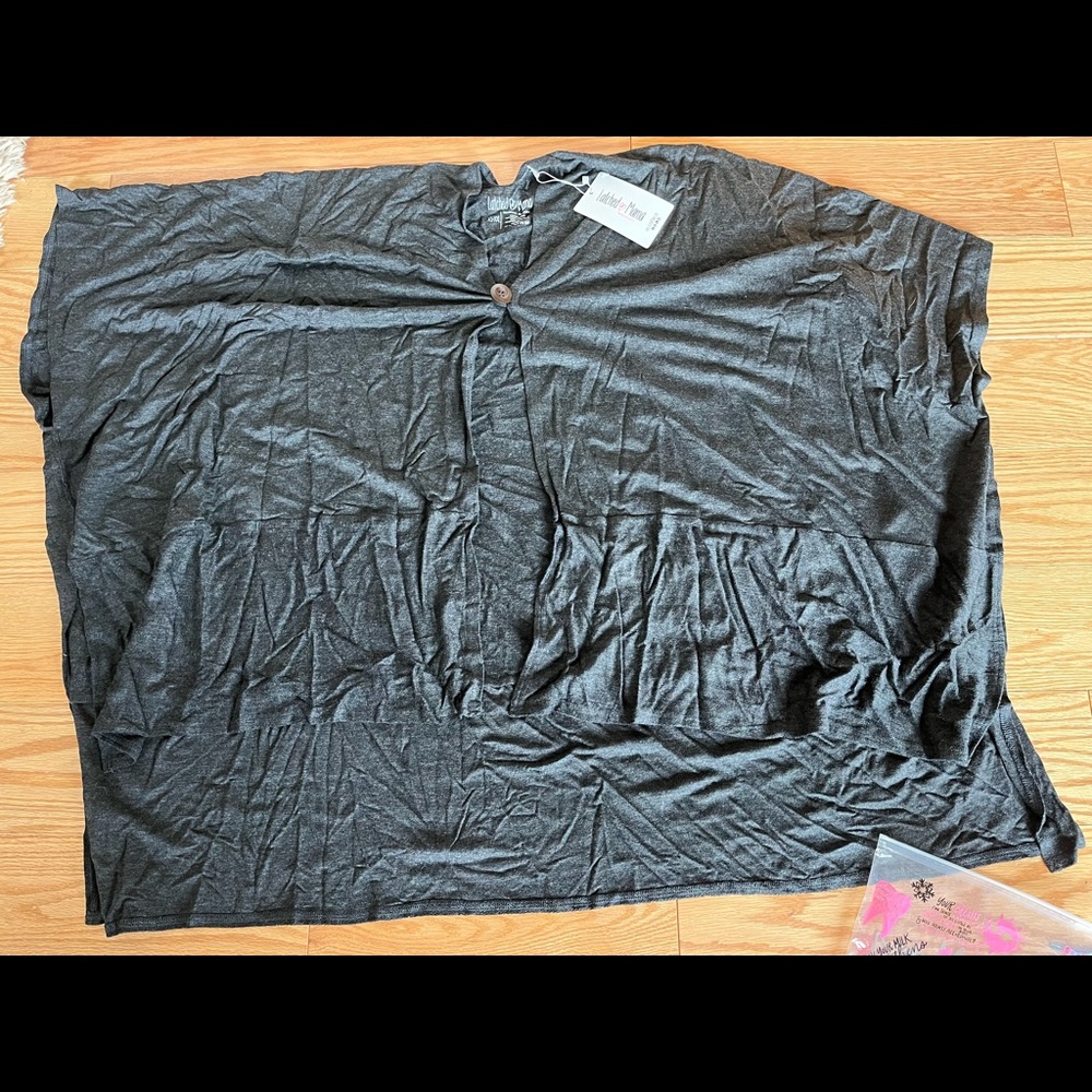 Latched Mama nursing maternity oversized cardigan gray